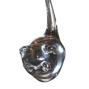 Cat Figurine Crystal Long Tail Artisan Signed Handcrafted